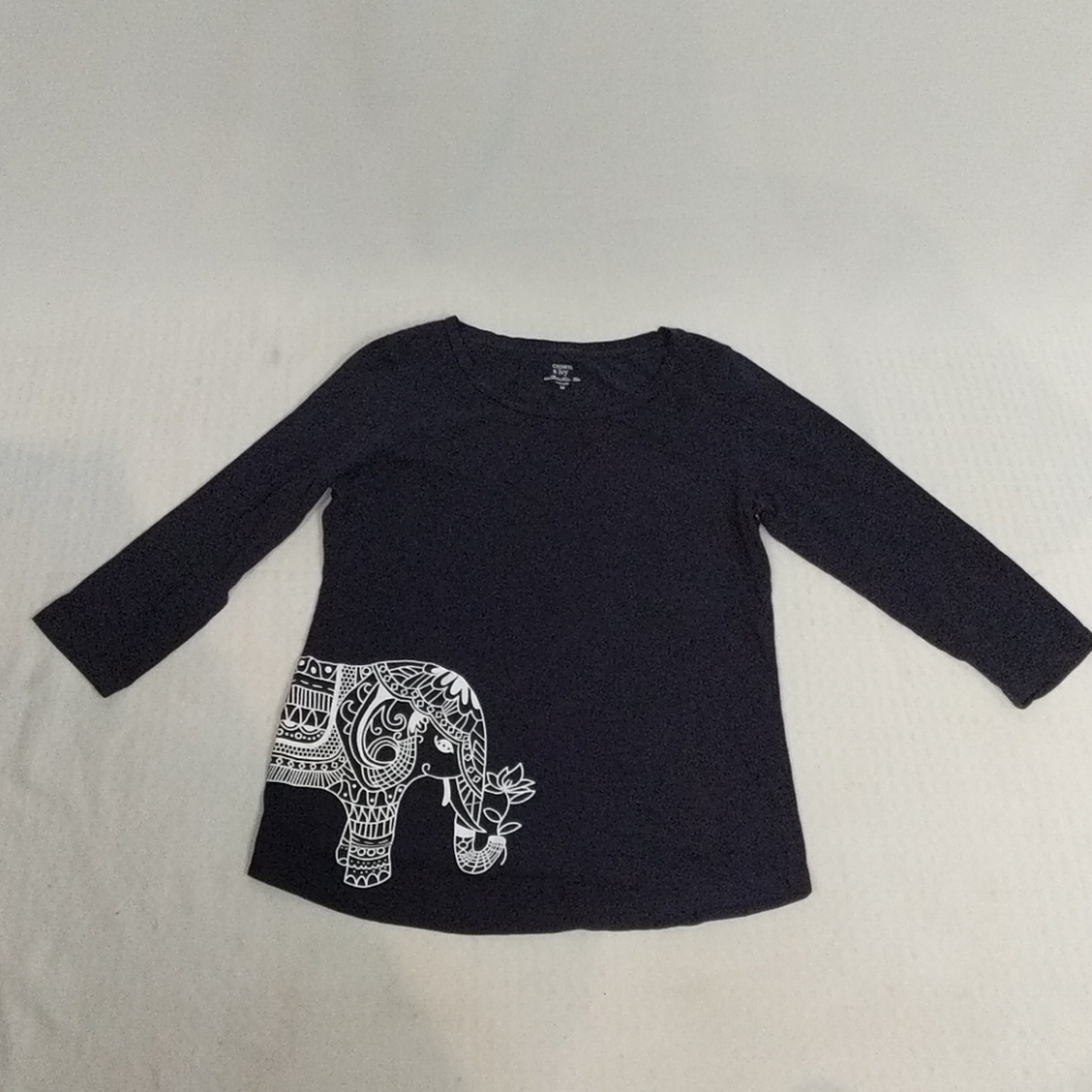 Crown & Ivy authentic t-shirt elephant top - Picture 2 of 8